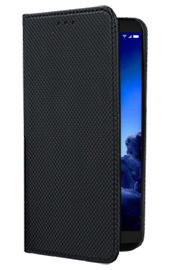 Кожен калъф тефтер и стойка Magnetic FLEXI Book Style за Alcatel 1S 2019 5024D черен